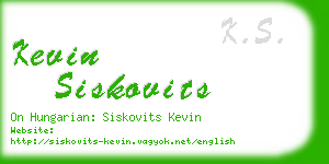 kevin siskovits business card